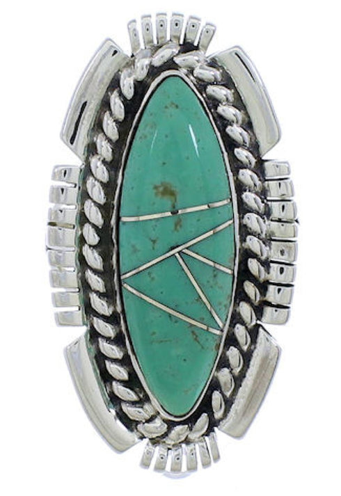 Silver Southwestern Jewelry Turquoise Ring Size 6-1/2 TX40700